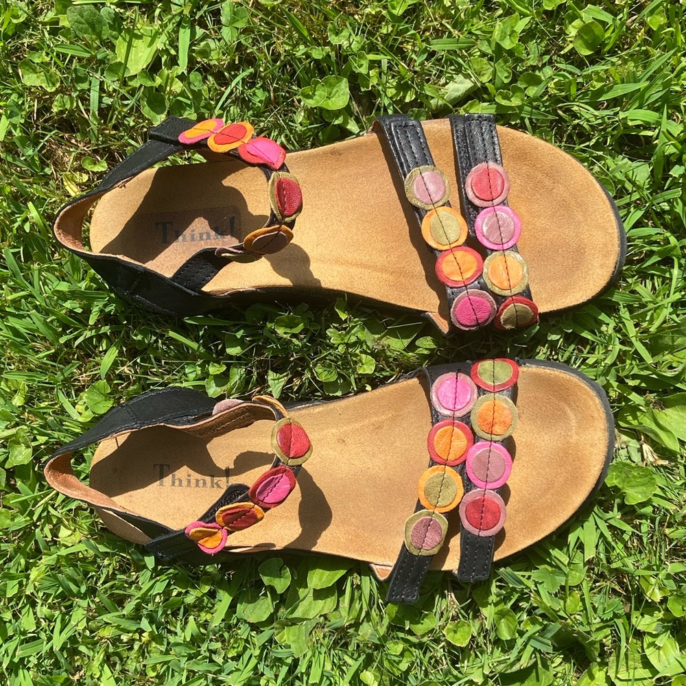 Think! Multicolor Leather Sandals